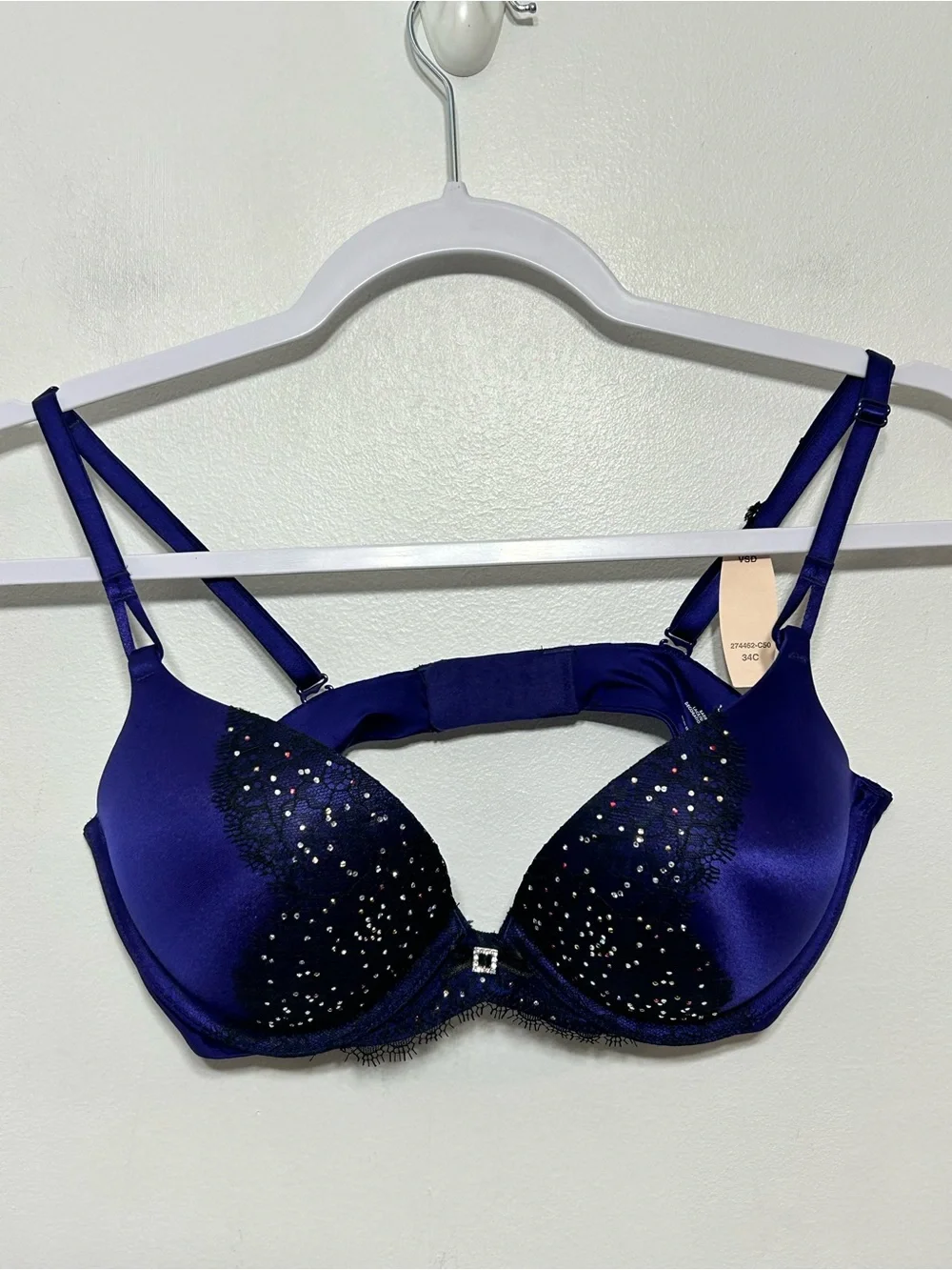 New! Victoria’s Secret Miraculous Plunge Satin Bra Size 34C - Picture 3 of 7